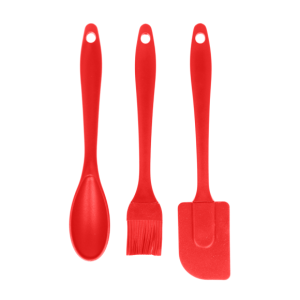 Kit Utensílios de Cozinha Em Silicone: Colher de servir + Pincel + Espátula