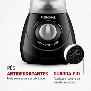 LIQUIDIFICADOR MONDIAL L550 550V PRETO 110V